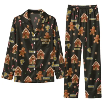 Pittsburgh Pirates Long Pajama Set Customized Candy Scatter Black Best Selling