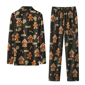 Pittsburgh Pirates Long Pajama Set Customized Candy Scatter Black Fashion Forward
