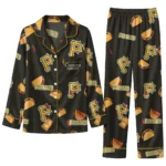 Pittsburgh Pirates Long Pajama Set Customized Snack Scatter Black Best Selling