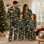 Pittsburgh Pirates Long Pajama Set Personalized Cloud Stars Black Best Selling