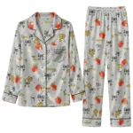 pittsburgh pirates long pajama set personalized ribbon florals black best selling.webp