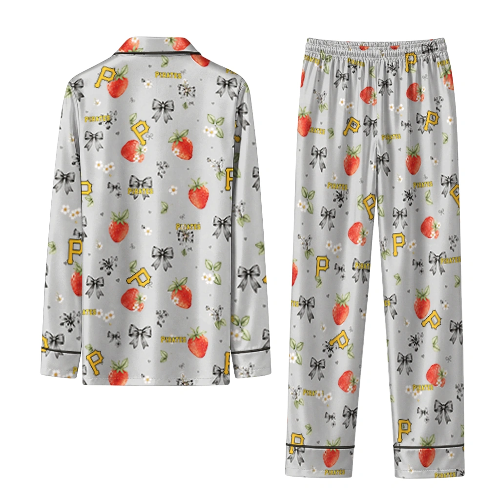 pittsburgh pirates long pajama set personalized ribbon florals black fashion forward.webp pittsburgh pirates long pajama set personalized ribbon florals black fashion forward.webp