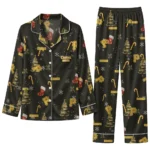 Pittsburgh Pirates Long Pajama Set Personalized Sprig Scatter Black Best Selling