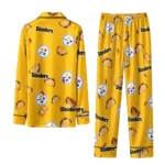 Pittsburgh Steelers Long Pajama Set Custom Snack Scatter Gold Best Selling