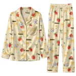 pittsburgh steelers long pajama set customized ribbon florals gold best selling.webp