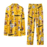 Pittsburgh Steelers Long Pajama Set Personalized Animal Scatter Gold Best Selling