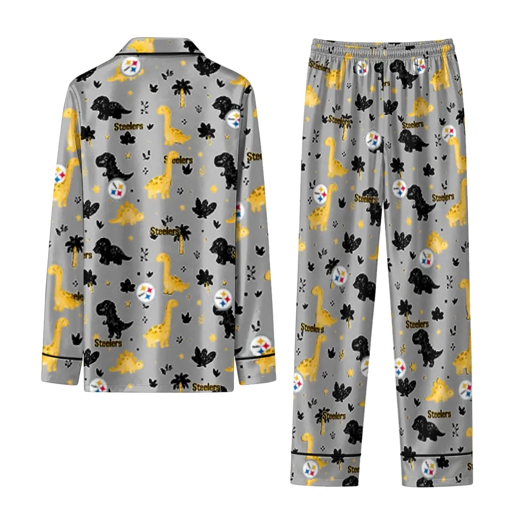 Pittsburgh Steelers Long Pajama Set Personalized Character Scatter Fashion Forward Pittsburgh Steelers Long Pajama Set Personalized Character Scatter Fashion Forward