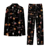 portland trail blazers long pajama set custom icon confetti black best selling.webp