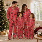 Portland Trail Blazers Long Pajama Set Customized Sprig Scatter Red Best Selling