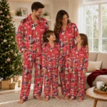 Portland Trail Blazers Long Pajama Set Personalized Animal Scatter Red Best Selling