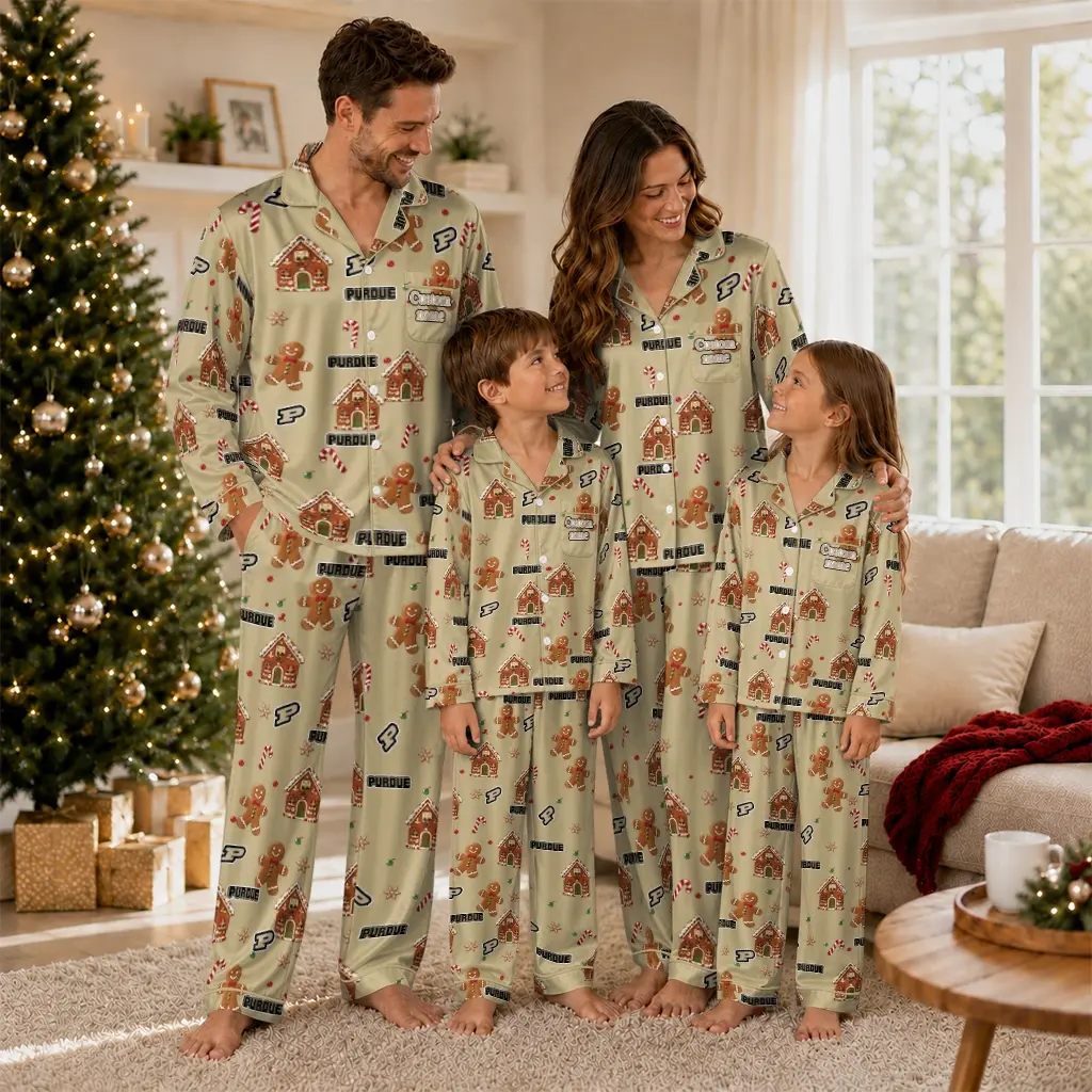 Purdue Boilermakers Long Pajama Set Custom Candy Scatter Gold Latest Model Purdue Boilermakers Long Pajama Set Custom Candy Scatter Gold Latest Model