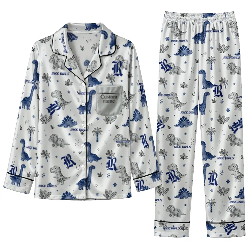 Rice Owls Long Pajama Set Custom Character Scatter Best Selling Rice Owls Long Pajama Set Custom Character Scatter Best Selling