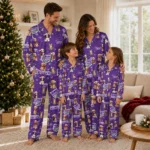 Sacramento Kings Long Pajama Set Custom Animal Scatter Purple Best Selling