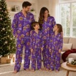 Sacramento Kings Long Pajama Set Customized Candy Scatter Purple Best Selling