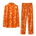 Sam Houston Bearkats Long Pajama Set Customized Heart Charms Orange Best Selling