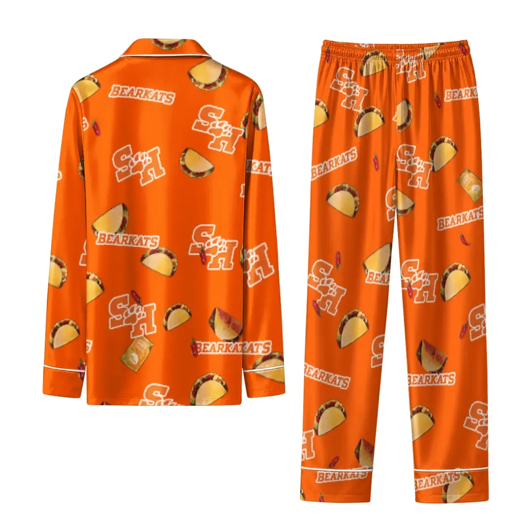 Sam Houston Bearkats Long Pajama Set Customized Snack Scatter Orange Fashion Forward Sam Houston Bearkats Long Pajama Set Customized Snack Scatter Orange Fashion Forward