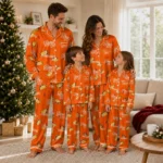 Sam Houston Bearkats Long Pajama Set Customized Snack Scatter Orange Best Selling