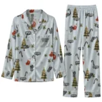 San Antonio Spurs Long Pajama Set Custom Sprig Scatter Silver Best Selling