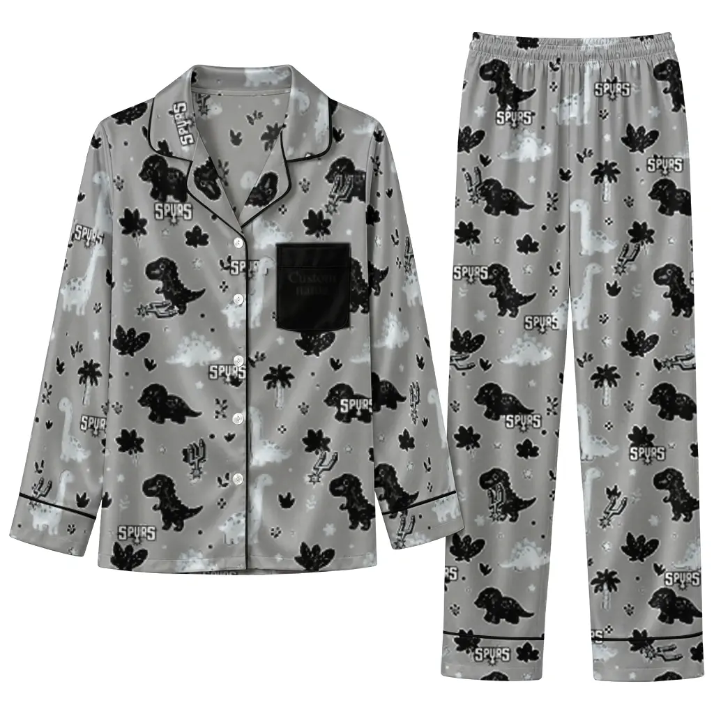 San Antonio Spurs Long Pajama Set Customized Character Scatter Best Selling San Antonio Spurs Long Pajama Set Customized Character Scatter Best Selling