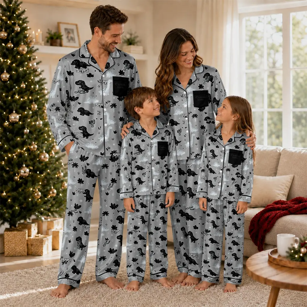 San Antonio Spurs Long Pajama Set Customized Character Scatter Latest Model San Antonio Spurs Long Pajama Set Customized Character Scatter Latest Model