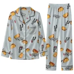 San Antonio Spurs Long Pajama Set Personalized Snack Scatter Silver Best Selling