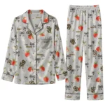 san diego padres long pajama set custom ribbon florals brown best selling.webp