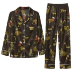 San Diego Padres Long Pajama Set Custom Sprig Scatter Brown Best Selling