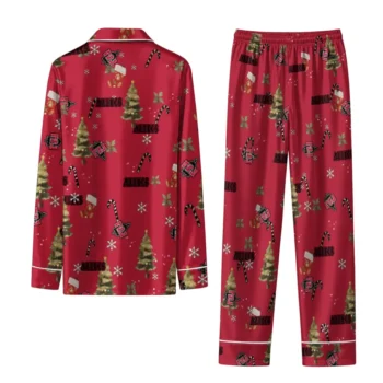 San Diego State Aztecs Long Pajama Set Customized Sprig Scatter Red Fashion Forward