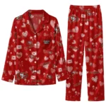 San Francisco 49ers Long Pajama Set - Custom Heart Charms Red 1 san francisco 49ers long pajama set custom heart charms red best selling.webp