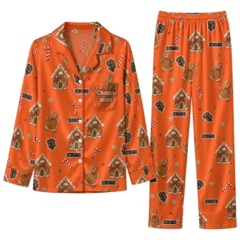 San Francisco Giants Long Pajama Set Custom Candy Scatter Orange Best Selling