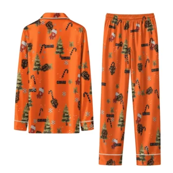 San Francisco Giants Long Pajama Set Customized Sprig Scatter Orange Fashion Forward