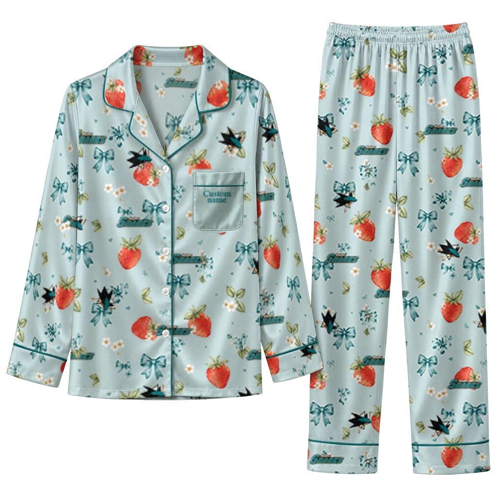 san jose sharks long pajama set custom ribbon florals teal best selling.webp san jose sharks long pajama set custom ribbon florals teal best selling.webp