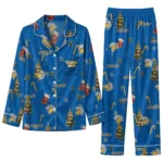 San Jose State Spartans Long Pajama Set Custom Sprig Scatter Blue Best Selling