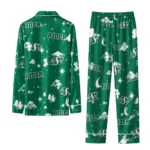 Saskatchewan Roughriders Long Pajama Set Personalized Cloud Stars Green Best Selling