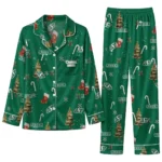 Saskatchewan Roughriders Long Pajama Set Personalized Sprig Scatter Green Best Selling