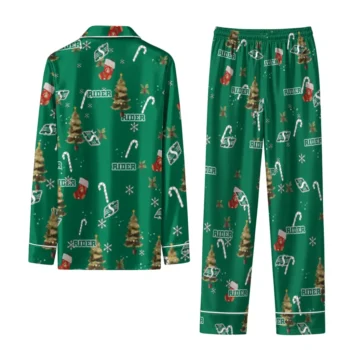 Saskatchewan Roughriders Long Pajama Set Personalized Sprig Scatter Green Fashion Forward