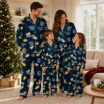 Seattle Kraken Long Pajama Set Custom Snack Scatter Blue Best Selling