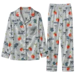 Seattle Kraken Long Pajama Set - Customized Ribbon Florals Blue 1 seattle kraken long pajama set customized ribbon florals blue best selling.webp