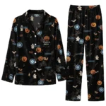 seattle mariners long pajama set customized icon confetti black best selling.webp