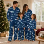 Seattle Mariners Long Pajama Set Personalized Cloud Stars Navy Blue Best Selling