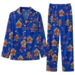 Smu Mustangs Long Pajama Set Custom Candy Scatter Blue Best Selling