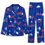 Smu Mustangs Long Pajama Set Custom Cloud Stars Blue Best Selling