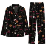 Smu Mustangs Long Pajama Set Custom Icon Confetti Black Best Selling
