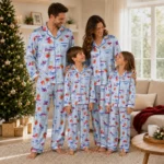 Smu Mustangs Long Pajama Set Custom Ribbon Florals Blue Best Selling