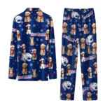 South Alabama Jaguars Long Pajama Set Personalized Animal Scatter Blue Best Selling