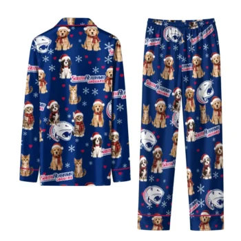 South Alabama Jaguars Long Pajama Set Personalized Animal Scatter Blue Fashion Forward