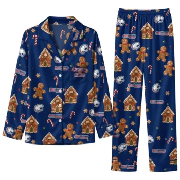 South Alabama Jaguars Long Pajama Set Personalized Candy Scatter Blue Best Selling