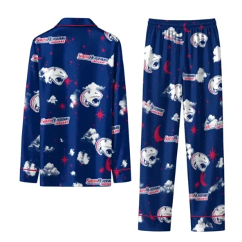 South Alabama Jaguars Long Pajama Set Personalized Cloud Stars Blue Fashion Forward