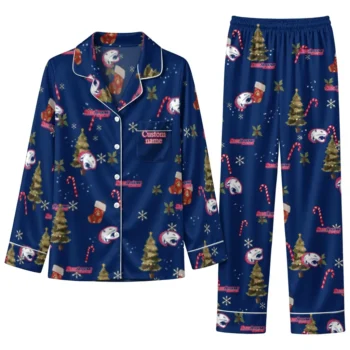 South Alabama Jaguars Long Pajama Set Personalized Sprig Scatter Blue Best Selling