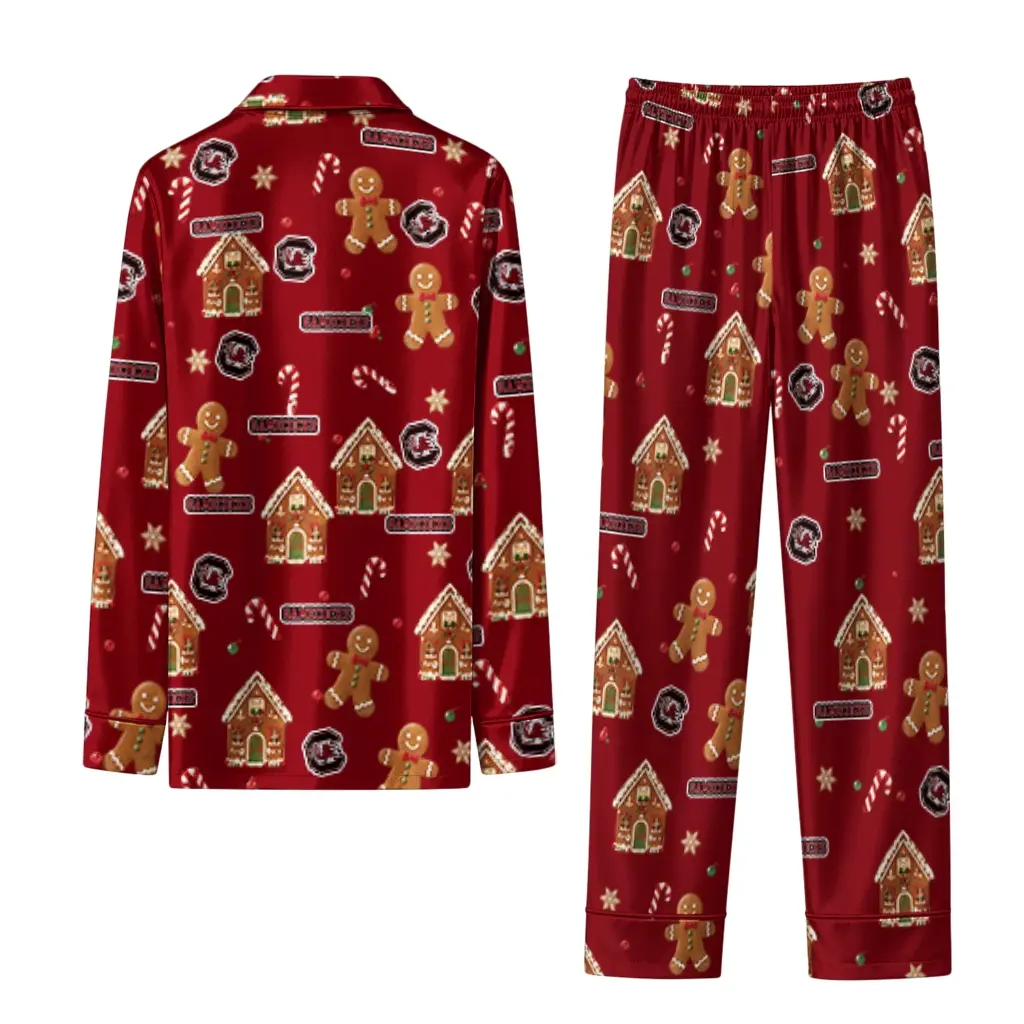 South Carolina Gamecocks Long Pajama Set Custom Candy Scatter Garnet Fashion Forward South Carolina Gamecocks Long Pajama Set Custom Candy Scatter Garnet Fashion Forward